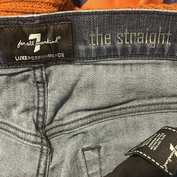 7 For All Mankind Straight Jean 32 Medium Wash - Picture 5 of 6